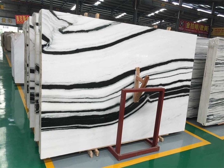 Unique Veins Panda White Marble Slab suppliers